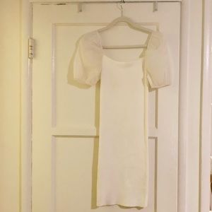 Mango Organza White Tube Dress